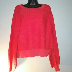 SOLD !!!Oversized Red Marled  Knit Sweater